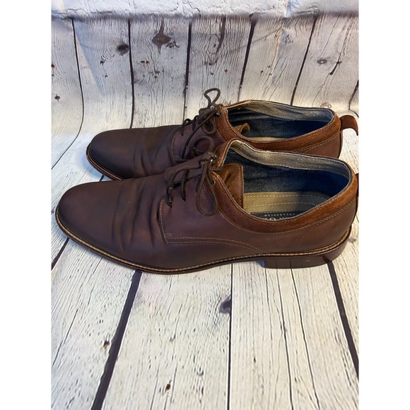 Men's Aston Grey Collection Dwilia Oxford Leather Shoes SZ 8 - Picture 2 of 5